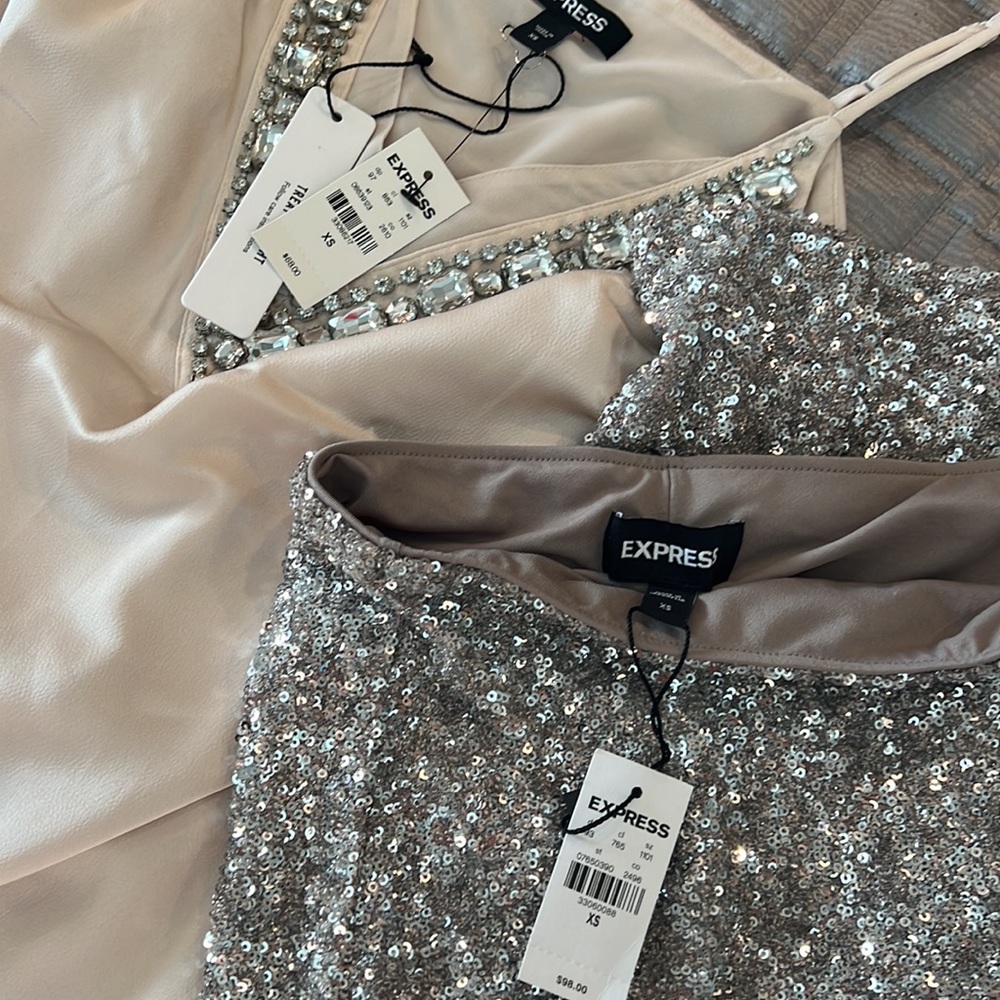 Express Top And Sequin Skirt Xs Set - image 3